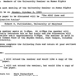 Announcements, 1983-10-03. ...