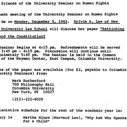 Announcements, 1983-11-14. ...