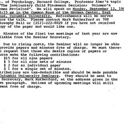 Announcements, 1983-09-01. ...