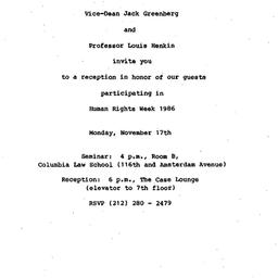 Announcements, 1986-11-17. ...