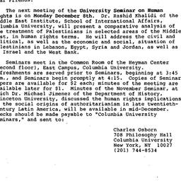 Announcements, 1986-12-01. ...
