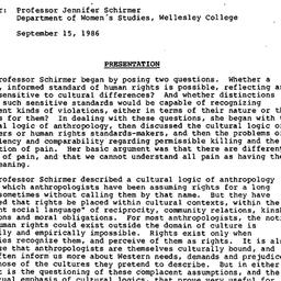 Minutes, 1986-09-15. Human ...