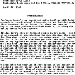 Minutes, 1987-05-06. Human ...