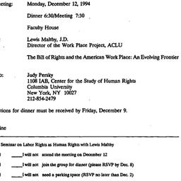 Announcements, 1994-11-15. ...