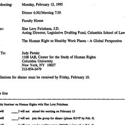 Announcements, 1995-01-17. ...