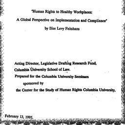 Speaker's paper, 1995-0...