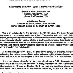 Announcements, 1994-09-30. ...