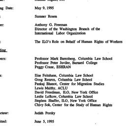 Minutes, 1995-05-09. Human ...