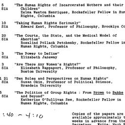 Schedules, Human Rights, se...