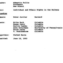 Minutes, 1993-03-29. Human ...