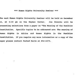 Announcements, 1992-12-14. ...