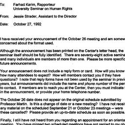 Correspondence, 1992-10-27....