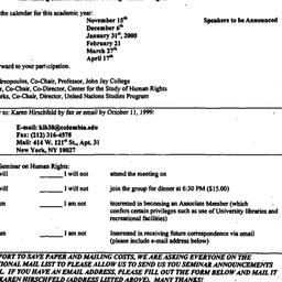 Announcements, 1999-10-08. ...