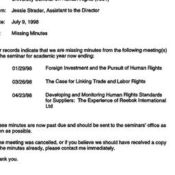 Correspondence, 1998-07-09....