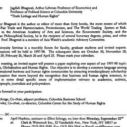 Announcements, 1997-09-25. ...