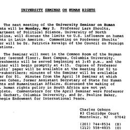 Announcements, 1988-05-02. ...