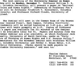 Announcements, 1987-12-07. ...