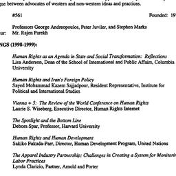 Schedules, Human Rights, se...