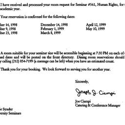 Correspondence, 1999-07-15....