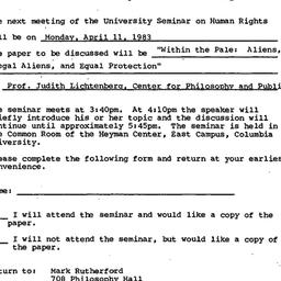 Announcements, 1983-04-11. ...