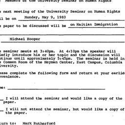 Announcements, 1983-05-09. ...
