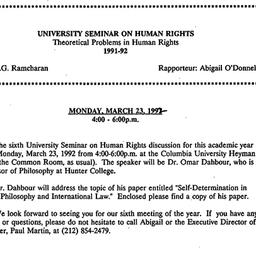 Announcements, 1992-03-23. ...