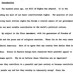 Speaker's paper, 1991-1...