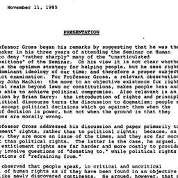 Minutes, 1985-11-30. Human ...