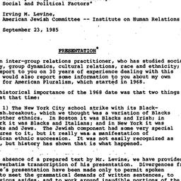 Minutes, 1985-09-28. Human ...