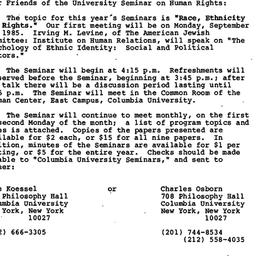 Announcements, 1985-09-09. ...