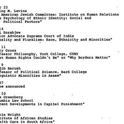 Schedules, Human Rights, se...