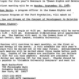 Announcements, 1985-08-20. ...