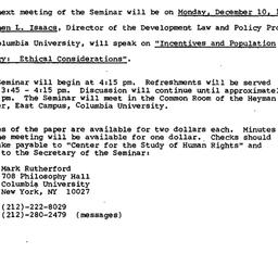 Announcements, 1984-11-19. ...