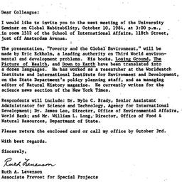 Announcements, 1984-09-12. ...