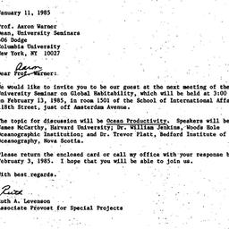 Correspondence, 1985-01-11....