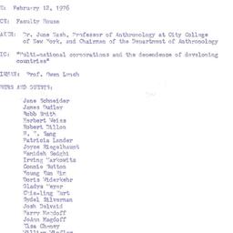 Minutes, 1976-02-12. Develo...