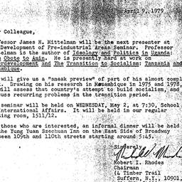 Announcements, 1979-05-02. ...