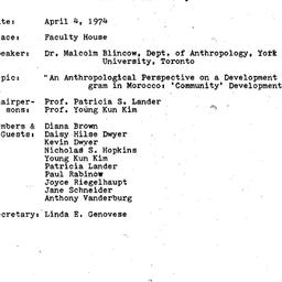 Minutes, 1974-04-04. Develo...