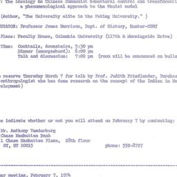 Announcements, 1974-02-07. ...