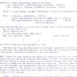 Announcements, 1974-05-02. ...