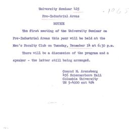 Announcements, 1965-12-14. ...