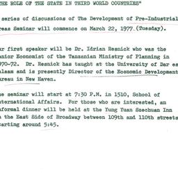 Announcements, 1977-03-22. ...
