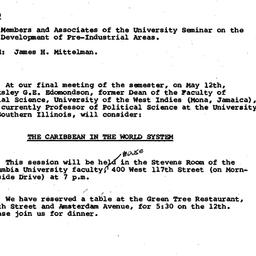 Announcements, 1981-05-12. ...