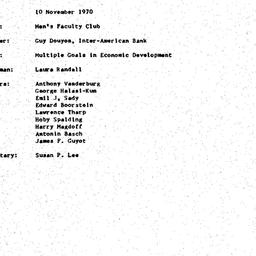 Minutes, 1970-11-10. Develo...