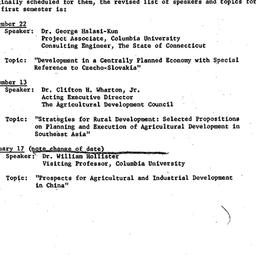 Schedules, Development of P...