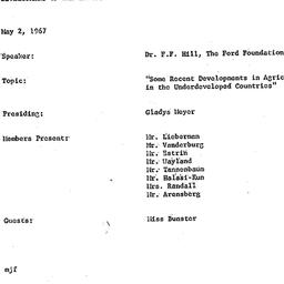 Minutes, 1967-05-02. Develo...