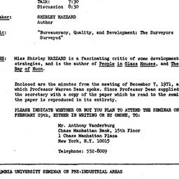 Announcements, 1972-02-29. ...