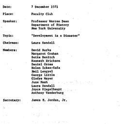 Minutes, 1971-12-07. Develo...