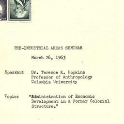 Announcements, 1963-03-26. ...