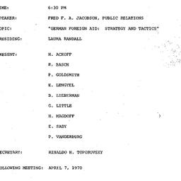 Minutes, 1970-03-10. Develo...